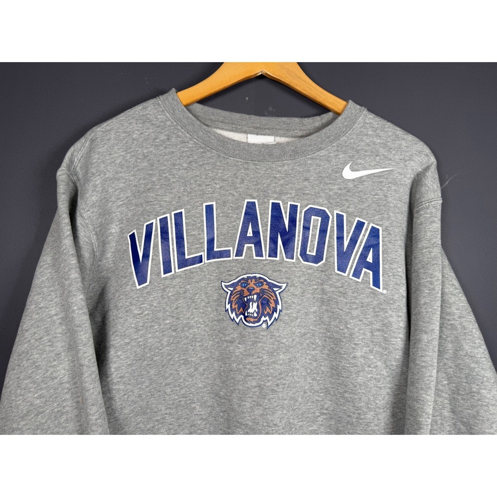 Nike Villanova Wildcats Sweatshirt Mens XL Gray Crewneck Pullover Fleece Logo